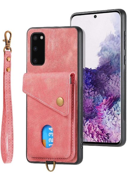 Samsung Galaxy S20 Kart Yuvası Manyetik Kapatma Premium Deri Kılıf (Yurt Dışından)