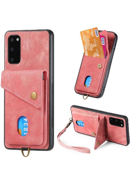 Samsung Galaxy S20 Kart Yuvası Manyetik Kapatma Premium Deri Kılıf (Yurt Dışından) indirimleri