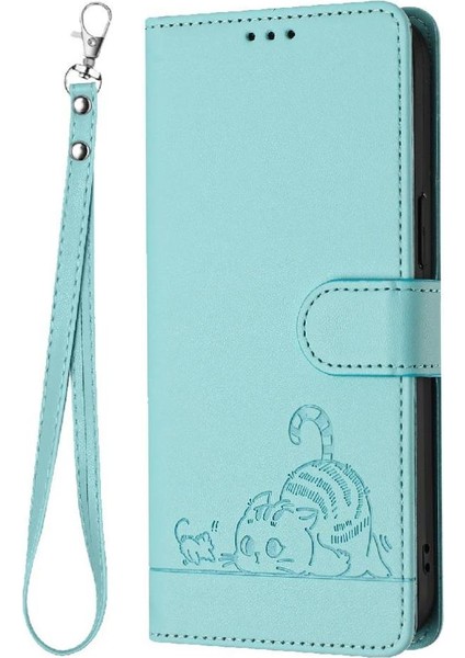 Tecno Camon 30 5g/4g Kedi Rfıd Kart Yuvası Tutucu Kickstand Cüzdan Için Kılıf (Yurt Dışından)
