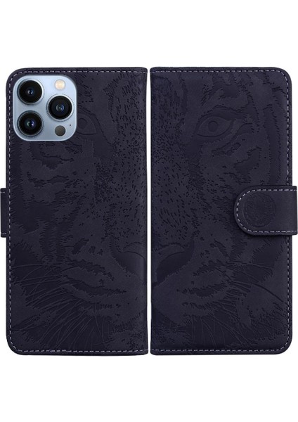 IPhone 13 Için Flip Case Pro Max Deri Cüzdan Kabartmalı Sevimli Kaplan (Yurt Dışından)