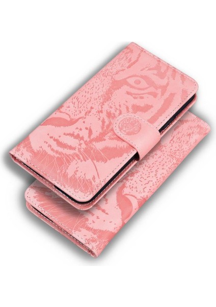 IPhone 15 Için Flip Case Pro Max Deri Cüzdan Kabartmalı Sevimli Kaplan (Yurt Dışından)