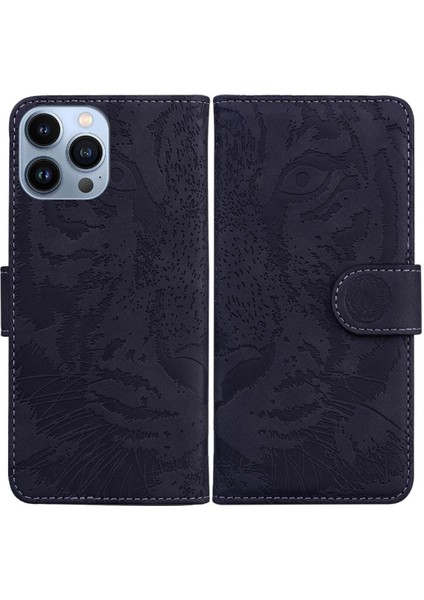 IPhone 14 Için Flip Case Pro Deri Cüzdan Kickstand Koruyucu Kabartmalı (Yurt Dışından)