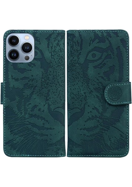 IPhone 14 Için Flip Case Pro Deri Cüzdan Kickstand Koruyucu Kabartmalı (Yurt Dışından)
