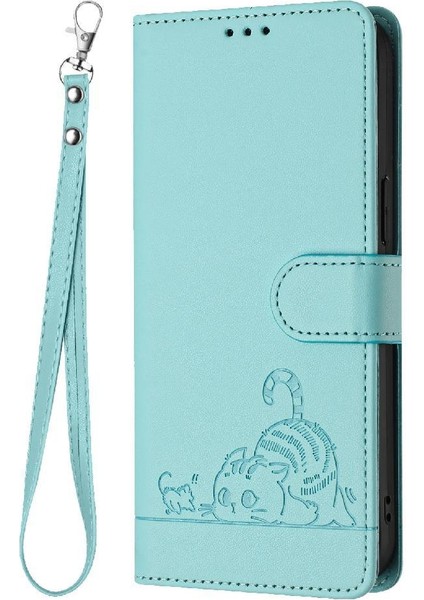 Tecno Camon 19 Neo Kedi Rfıd Cüzdan Kapak Çevirin Kart Yuvası Tutucu (Yurt Dışından)