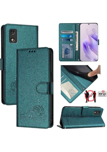 Tecno Pop 5c Için Kılıf Cüzdan Kapak Kapak Kedi Rfıd Kart Yuvası Tutucu Kickstand (Yurt Dışından)