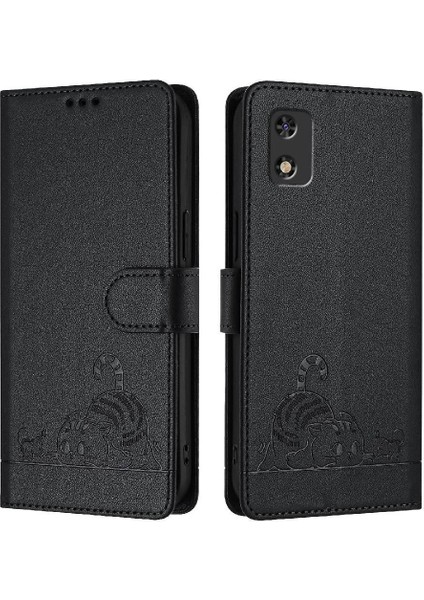 Tecno Pop 5c Için Kılıf Cüzdan Kapak Kapak Kedi Rfıd Kart Yuvası Tutucu Kickstand (Yurt Dışından)