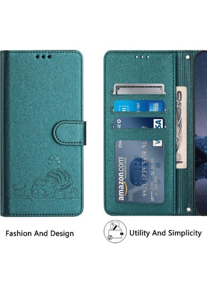 Tecno Camon 19 Kedi Rfıd Cüzdan Kapak Çevirin Kart Yuvası Tutucu Için Kılıf (Yurt Dışından) modelleri