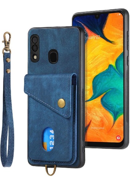Samsung Galaxy A30/A20 Çok Fonksiyonlu Kart Yuvası Premium Deri (Yurt Dışından)