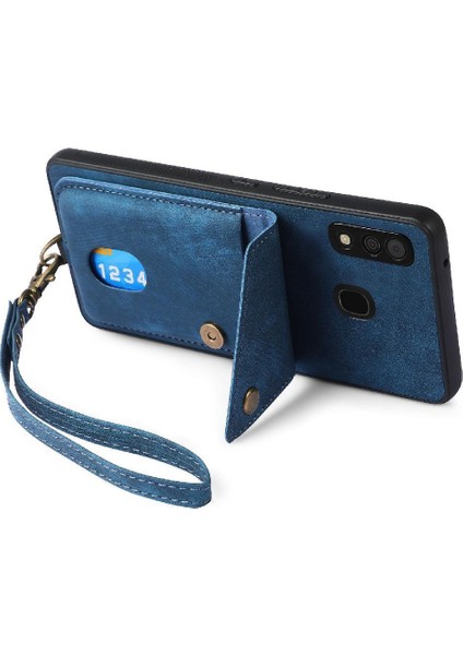 Samsung Galaxy A30/A20 Çok Fonksiyonlu Kart Yuvası Premium Deri (Yurt Dışından)