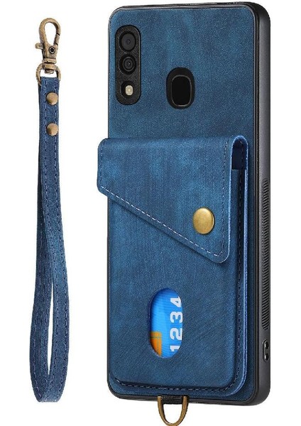 Samsung Galaxy A30/A20 Çok Fonksiyonlu Kart Yuvası Premium Deri (Yurt Dışından)