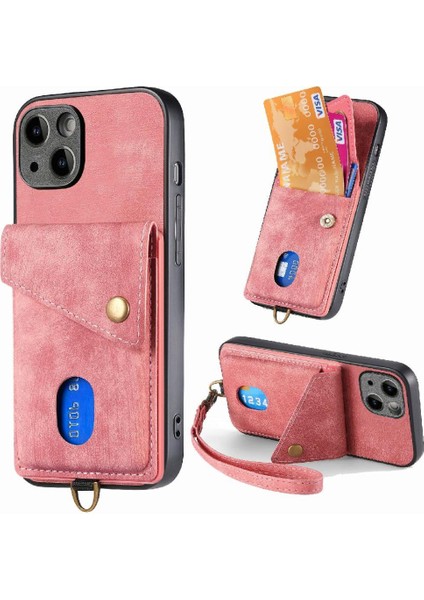 IPhone 15 Için Kılıf Artı Manyetik Kapatma Çok Fonksiyonlu Kart Yuvası Prim (Yurt Dışından)