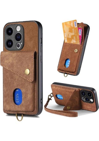 IPhone 14 Için Kılıf Pro Max Çok Fonksiyonlu Manyetik Kapatma Premium Kart (Yurt Dışından)