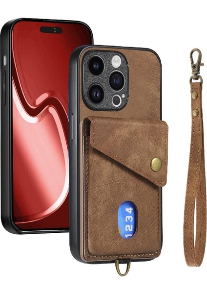 IPhone 14 Için Kılıf Pro Max Çok Fonksiyonlu Manyetik Kapatma Premium Kart (Yurt Dışından)
