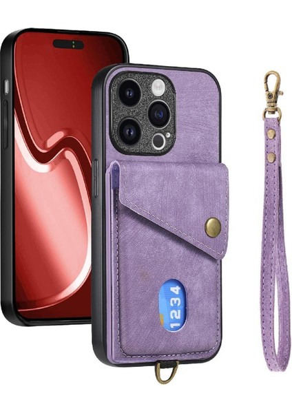 IPhone 15 Için Kılıf Pro Max Kart Yuvası Çok Fonksiyonlu Ayrılabilir Kordon (Yurt Dışından)
