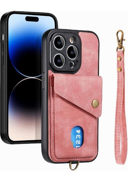 IPhone 14 Için Kılıf Pro Çok Fonksiyonlu Manyetik Kapatma Premium Deri (Yurt Dışından)
