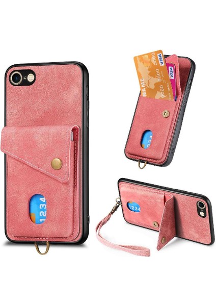IPhone 6/6s Premium Deri Çok Fonksiyonlu Manyetik Kapatma Kartı (Yurt Dışından)