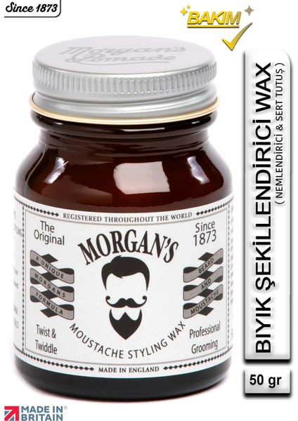 Morgan's Pomade Moustache Styling Wax - Sert Tutuşlu Bıyık Şekillendirme Wax 50gr