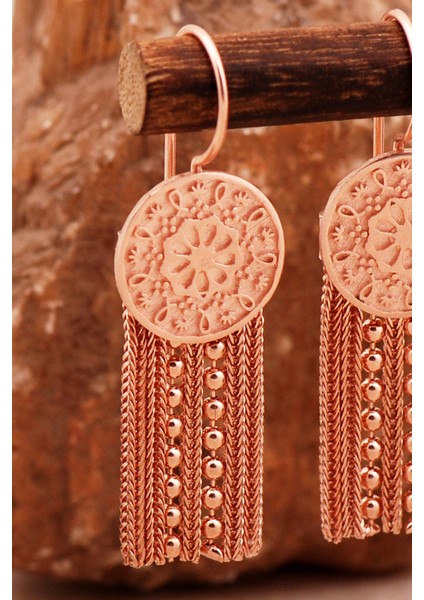 Anadolu Motifli Elişi Hasır Rose Gümüş Küpe 7004 fiyatları