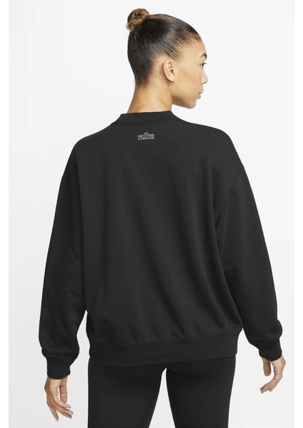 Training Plus Essential Get Fit Dri Fit Graphic Crew Black Oversized Bol Kesim Kadın Sweatshirt Siyah fiyatları