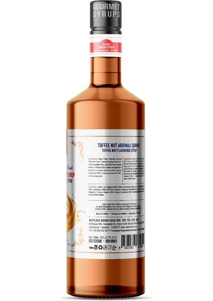 Nish Kahve Nish Toffee Nut Aromalı Şurup 700 ml - Cam Şişe