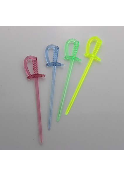 Tek Kullanımlık Renkli Plastik Cips Çatalı Kürdanı Kılıç 7 cm 100 adet/paket fiyatları