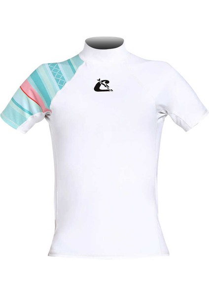 Shield Rash Guard Lady T-Shirt Whıte - Aquamarıne-Xl - No:5