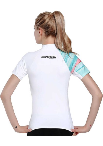 Shield Rash Guard Lady T-Shirt Whıte - Aquamarıne-Xl - No:5