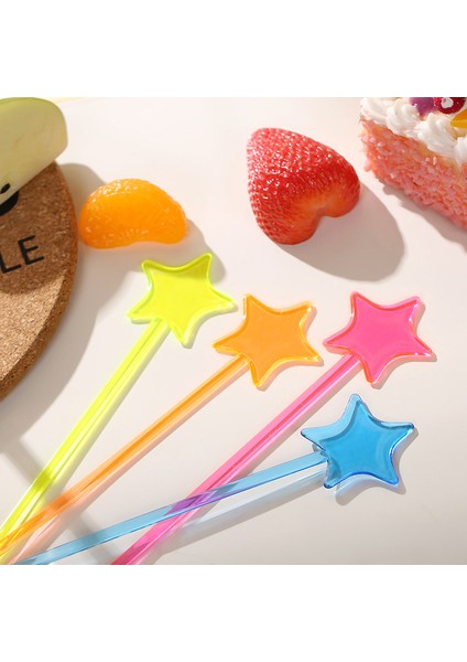 Renkli Plastik Cips Çatalı Yıldız 8,5 cm 100 adet/paket fiyatları