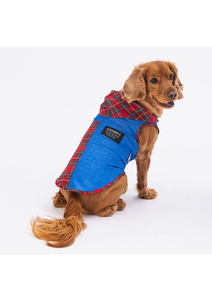 Denim & Plaid Kedi Köpek Gömleği - Kedi Köpek Kıyafeti