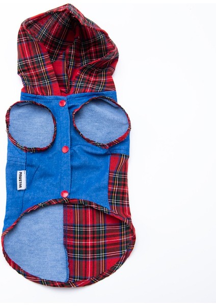 Denim & Plaid Kedi Köpek Gömleği - Kedi Köpek Kıyafeti fırsatları