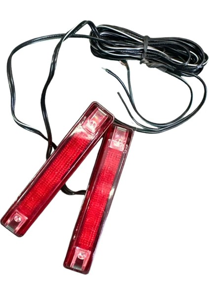 2ADET Kırmızı+Mavi 12VOLT Yapıştırma Dekor LED Lamba Iç ve Dış Uyumlu