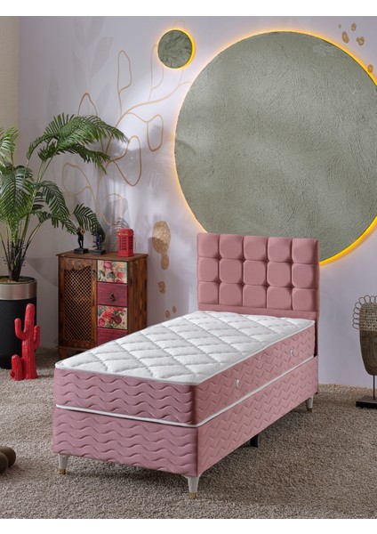 Bengü 3Lü Tek Ki̇şi̇li̇k Set ( Baza+Başlık+Yatak ) 90x190cm