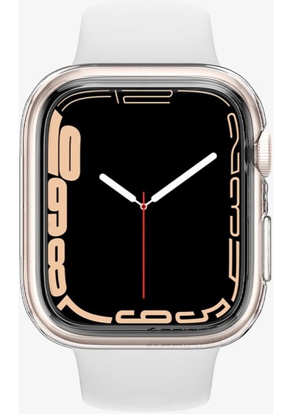 Apple Watch 41mm/40mm (Seri 9/8/SE2/7/6/SE/5/4) Kılıf Liquid Crystal 4 Tarafı Tam Koruma Crystal Clear - ACS04195