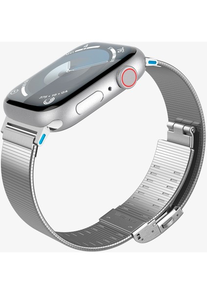 Apple Watch 42mm Seri 10 - 41mm Seri 9/8/7 - 40mm Seri SE2/SE/6/5/4 Kordon Kayış Band Sleek Link Silver - AMP07225