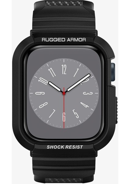 Apple Watch 45mm (Seri 9/8/7) Kılıf & Kordon Kayış Rugged Armor Pro Black - 062CS25324