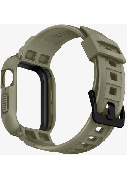 Apple Watch 45mm (Seri 9/8/7) Kılıf & Kordon Kayış Rugged Armor Pro Vintage Khaki - ACS05914