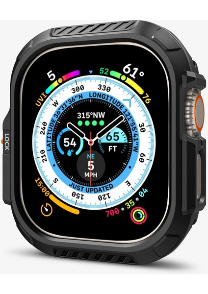 Apple Watch 49mm (Ultra 2/1) Kılıf Lock Fit Black - ACS06208