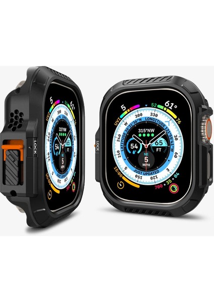 Apple Watch 49mm (Ultra 2/1) Kılıf Lock Fit Black - ACS06208