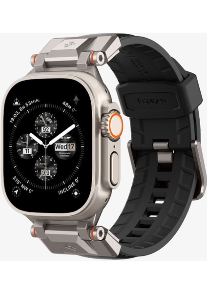 Apple Watch 49mm Ultra 2/1 - 46mm Seri 10 - 45mm Seri 9/8/7 - 44mm Seri SE2/SE/6/5/4 Kordon Kayış Band DuraPro Armor PU Black - AMP07591