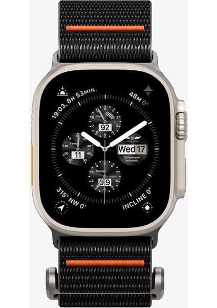 Apple Watch 49mm Ultra 2/1 - 46mm Seri 10 - 45mm Seri 9/8/7 - 44mm Seri SE2/SE/6/5/4 Kordon Kayış Band DuraPro Flex Ultra Black - AMP05981
