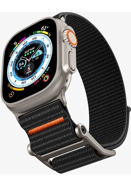 Apple Watch 49mm Ultra 2/1 - 46mm Seri 10 - 45mm Seri 9/8/7 - 44mm Seri SE2/SE/6/5/4 Kordon Kayış Band DuraPro Flex Ultra Black - AMP05981