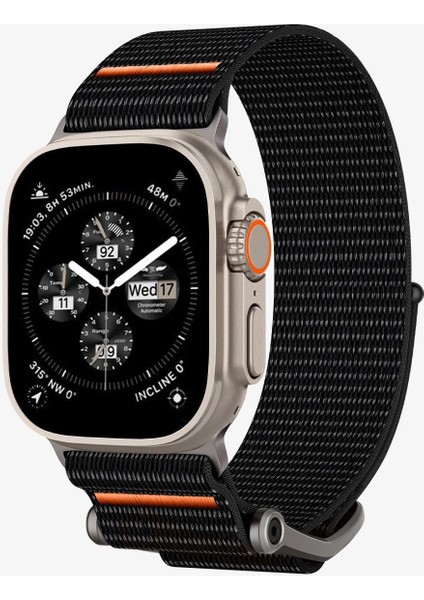 Apple Watch 49mm Ultra 2/1 - 46mm Seri 10 - 45mm Seri 9/8/7 - 44mm Seri SE2/SE/6/5/4 Kordon Kayış Band DuraPro Flex Ultra Black - AMP05981