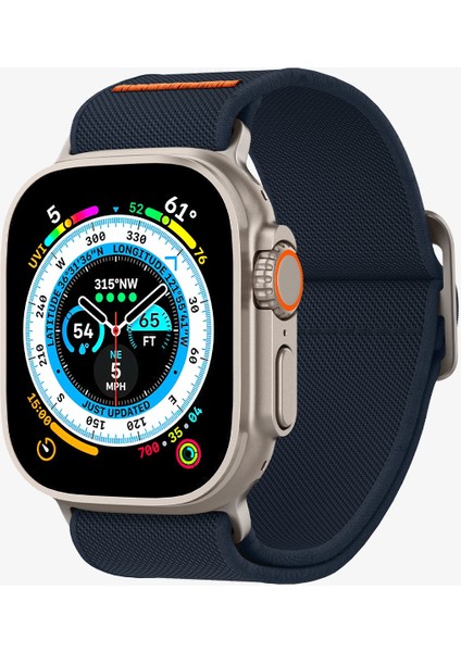 Apple Watch 49mm Ultra 2/1 - 46mm Seri 10 - 45mm Seri 9/8/7 - 44mm Seri SE2/SE/6/5/4 Kordon Kayış Band Lite Fit Ultra Navy - AMP05984