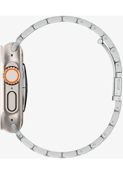 Apple Watch 49mm Ultra 2/1 - 46mm Seri 10 - 45mm Seri 9/8/7 - 44mm Seri SE2/SE/6/5/4 Kordon Kayış Band Modern Fit Silver - AMP06356