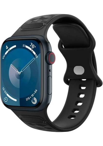 Caseology Apple Watch 49mm Ultra 2/1 - 46mm Seri 10 - 45mm Seri 9/8/7 - 44mm Seri SE2/SE/6/5/4 Kordon Kayış Band Parallax Matte Black - AMP07135