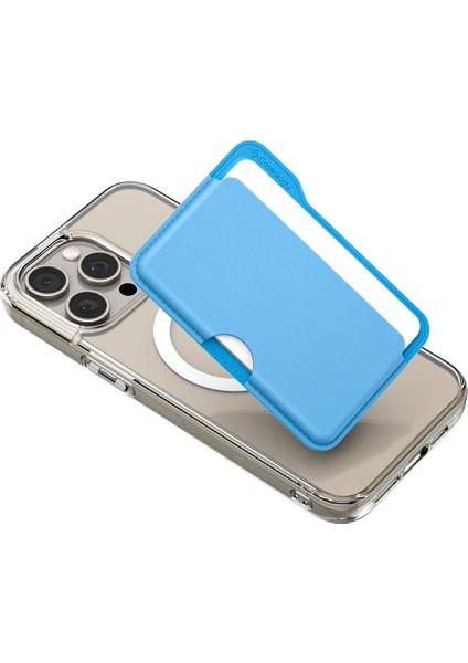 Caseology iPhone için MagSafe özellikli 3 Kartlı Manyetik Cüzdan Folder Pop Sky Blue - AFA07231