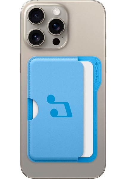 Caseology iPhone için MagSafe özellikli 3 Kartlı Manyetik Cüzdan Folder Pop Sky Blue Music - AFA07498