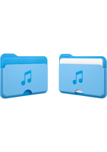 Caseology iPhone için MagSafe özellikli 3 Kartlı Manyetik Cüzdan Folder Pop Sky Blue Music - AFA07498