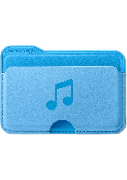 Caseology iPhone için MagSafe özellikli 3 Kartlı Manyetik Cüzdan Folder Pop Sky Blue Music - AFA07498