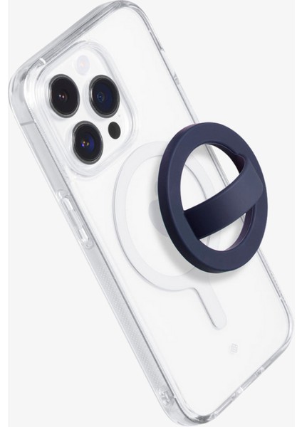 Caseology iPhone için MagSafe özellikli Silikon Telefon Tutucu Nano Pop Blueberry Navy - AFA07059